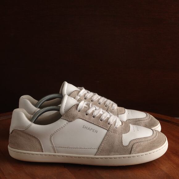 Shapen Shoes - Shapen Sneakers Womens SZ EU 38 US 7.5 White Beige RE:WIND Barefoot Leather Shoe
